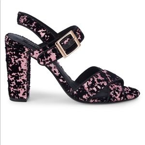 Sequined Velvet Sandals